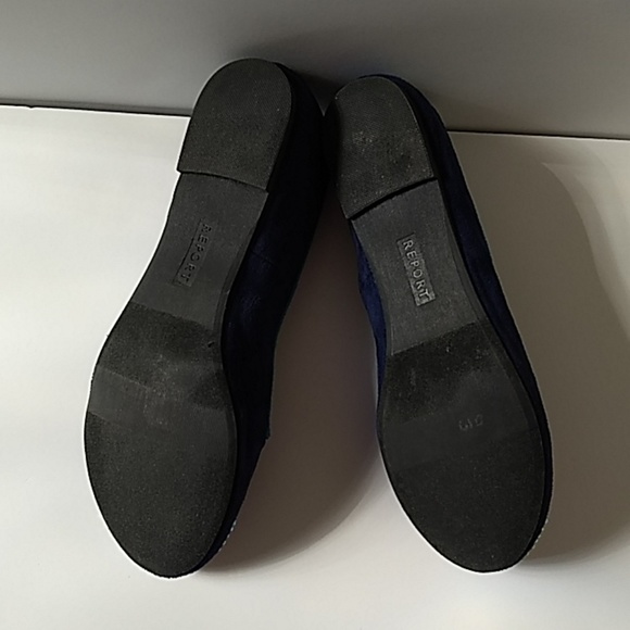 Report Womens Close Flat Bling Velvet Navy Shoes 7 - Picture 7 of 7